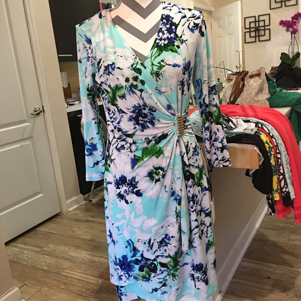 Calvin Klein floral faux wrap dress